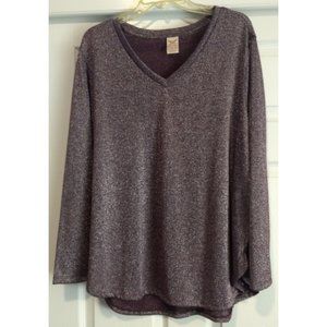 NWOT Faded Glory Mauve with Silver Metallic Threads Top